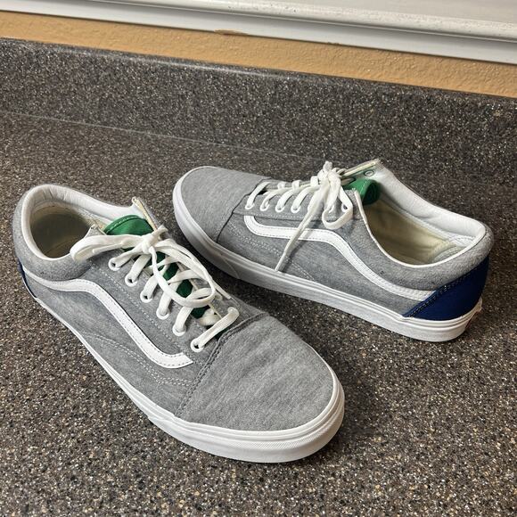 Vans Other - Vans Mens Size 13 Gray/Blue/Green Classic Skater Sneaker Shoe Canvas Lace Up Low